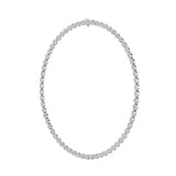 22.25CTW Oval Shaped Lab Grown Diamond (F/VS) East West Bezel Set Necklace in 14K Gold
