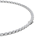 22.25CTW Oval Shaped Lab Grown Diamond (F/VS) East West Bezel Set Necklace in 14K Gold
