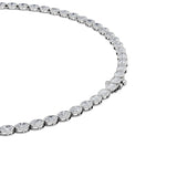 22.25CTW Oval Shaped Lab Grown Diamond (F/VS) East West Bezel Set Necklace in 14K Gold