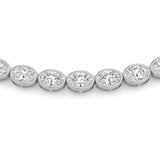 30CTW Oval Lab Grown Diamond (F/VS ) Bezel Set Necklace in 14K Gold