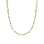 30CTW Oval Lab Grown Diamond (F/VS ) Bezel Set Necklace in 14K Gold