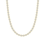 30CTW Oval Lab Grown Diamond (F/VS ) Bezel Set Necklace in 14K Gold