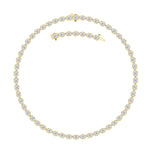 30CTW Oval Lab Grown Diamond (F/VS ) Bezel Set Necklace in 14K Gold