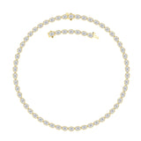 30CTW Oval Lab Grown Diamond (F/VS ) Bezel Set Necklace in 14K Gold
