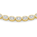 30CTW Oval Lab Grown Diamond (F/VS ) Bezel Set Necklace in 14K Gold