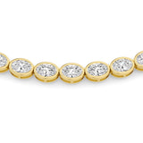 30CTW Oval Lab Grown Diamond (F/VS ) Bezel Set Necklace in 14K Gold