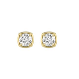 2CTW Round Shaped Lab Grown Diamond (F/VS) Earring in 14K Yellow Gold