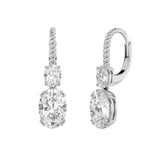 4CTW Oval Shaped Lab Grown Diamond (F/VS) Dangle Earrings in 14K Gold