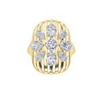 2CTW Round Shaped Lab Grown Diamond (F/VS) Fashion Ring in 14K Gold