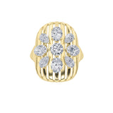 2CTW Round Shaped Lab Grown Diamond (F/VS) Fashion Ring in 14K Gold