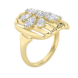 2CTW Round Shaped Lab Grown Diamond (F/VS) Fashion Ring in 14K Gold