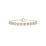 3CTW Round Shaped Lab Grown Diamond (F/VS) Bezel Set Bracelet in 14K Gold