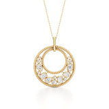 2CTW Emerald Shaped Lab Grown Diamond (F/VS) Bezel set Bubble Pendant in 14K Gold