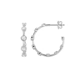 2CTW Round Shaped Lab Grown Diamond (F/VS) Bezel set Bubble Earrings in 14K Gold