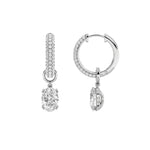 4CTW Oval Shaped Lab Grown Diamond (F/VS) Dangle Earrings in 14K Gold