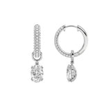4CTW Oval Shaped Lab Grown Diamond (F/VS) Dangle Earrings in 14K Gold