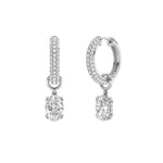4CTW Oval Shaped Lab Grown Diamond (F/VS) Dangle Earrings in 14K Gold