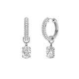 4CTW Oval Shaped Lab Grown Diamond (F/VS) Dangle Earrings in 14K Gold