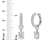 4CTW Oval Shaped Lab Grown Diamond (F/VS) Dangle Earrings in 14K Gold