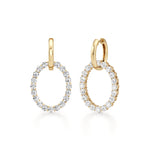 4CTW Round Shaped Lab Grown Diamond (F/VS) Dangle Pendant and Hoop Earrings in 14K Gold