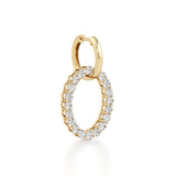 4CTW Round Shaped Lab Grown Diamond (F/VS) Dangle Pendant and Hoop Earrings in 14K Gold