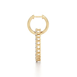 4CTW Round Shaped Lab Grown Diamond (F/VS) Dangle Pendant and Hoop Earrings in 14K Gold