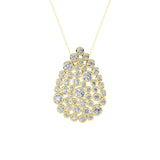 2.5CTW Round Shaped Lab Grown Diamond (F/VS) Bezel set Bubble Pendant in 14K Gold