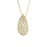 2.5CTW Round Shaped Lab Grown Diamond (F/VS) Bezel set Bubble Pendant in 14K Gold