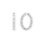 3CTW Oval Shaped Lab Grown Diamond Inside Out Hoop Earrings in 14K Gold (F/VS)