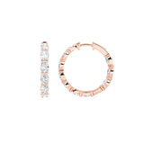 4CTW Oval Shaped Lab Grown Diamond (F/VS) Earring in 14K Rose Gold
