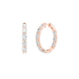 4CTW Oval Shaped Lab Grown Diamond (F/VS) Earring in 14K Rose Gold