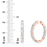 4CTW Oval Shaped Lab Grown Diamond (F/VS) Earring in 14K Rose Gold