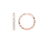 4CTW Oval Shaped Lab Grown Diamond Inside Out Hoop Earrings in 14K Gold (G/VS)