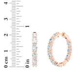 4CTW Oval Shaped Lab Grown Diamond Inside Out Hoop Earrings in 14K Gold (G/VS)