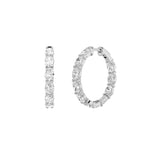 5CTW Oval Shaped Lab Grown Diamond Inside Out Hoop Earrings in 14K Gold (F/VS)