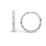 7CTW Oval Shaped Lab Grown Diamond Inside Out Hoop Earrings in 14K Gold (F/VS)