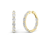 7CTW Oval Shaped Lab Grown Diamond Inside Out Hoop Earrings in 14K Gold (F/VS)