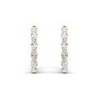 8CTW Oval Shaped Lab Grown Diamond Inside Out Hoop Earrings in 14K Gold (F/VS)