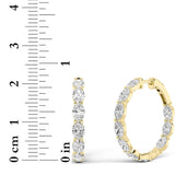 8CTW Oval Shaped Lab Grown Diamond Inside Out Hoop Earrings in 14K Gold (F/VS)