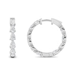 4CTW Pear Shaped Lab Grown Diamond (F/VS) Inside Out Hoop Earrings in 14K Gold