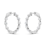 4CTW Pear Shaped Lab Grown Diamond (F/VS) Inside Out Hoop Earrings in 14K Gold