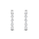 4CTW Pear Shaped Lab Grown Diamond (F/VS) Inside Out Hoop Earrings in 14K Gold