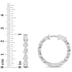 4CTW Pear Shaped Lab Grown Diamond (G/VS) Inside Out Hoop Earrings in 14K Gold