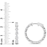 4CTW Pear Shaped Lab Grown Diamond (G/VS) Inside Out Hoop Earrings in 14K Gold