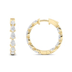 4CTW Pear Shaped Lab Grown Diamond (F/VS) Inside Out Hoop Earrings in 14K Gold