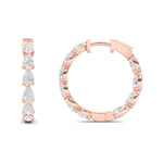 4CTW Pear Shaped Lab Grown Diamond (F/VS) Inside Out Hoop Earrings in 14K Gold