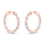 4CTW Pear Shaped Lab Grown Diamond (F/VS) Inside Out Hoop Earrings in 14K Gold