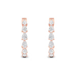 4CTW Pear Shaped Lab Grown Diamond (F/VS) Inside Out Hoop Earrings in 14K Gold