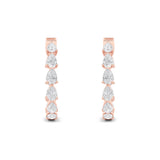 4CTW Pear Shaped Lab Grown Diamond (F/VS) Inside Out Hoop Earrings in 14K Gold