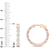 4CTW Pear Shaped Lab Grown Diamond (F/VS) Inside Out Hoop Earrings in 14K Gold